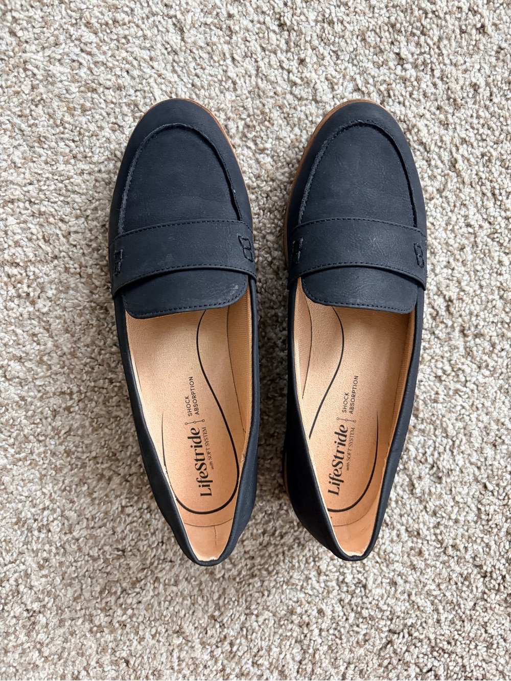 Life Stride Black Slip-On Penny Loafers